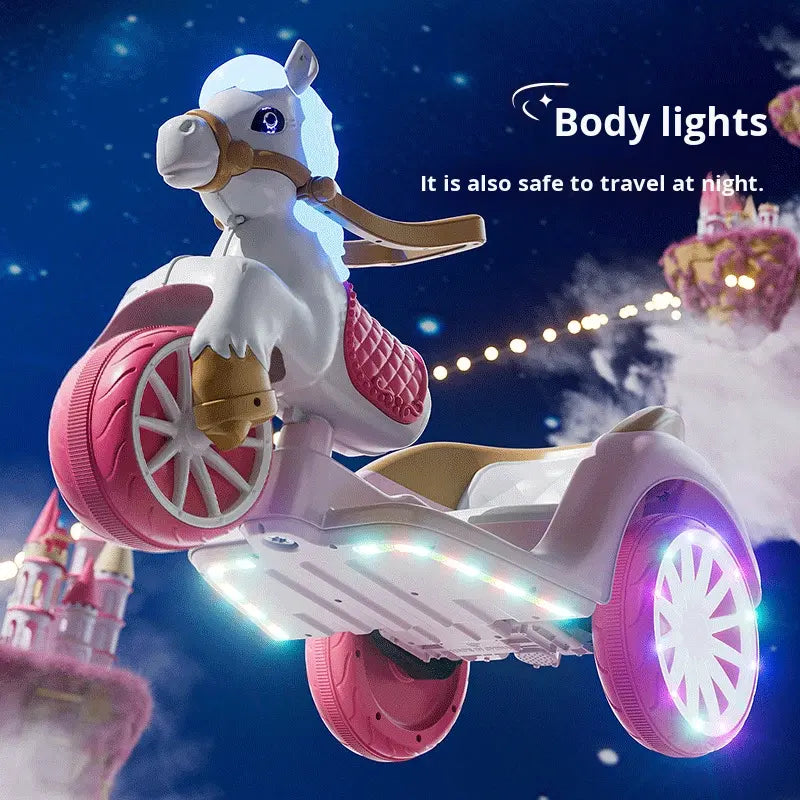 Unicorn Electric Three Wheeled Car | LED Lights & Music | Ages 2 to 7 yrs | Premium Imported Quality