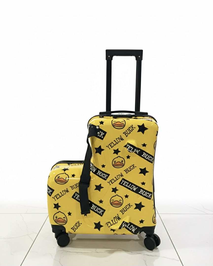 Travel bags for children kids' luggage middle size luggage travel suitcases with wheels Little yellow duck rolling luggage case