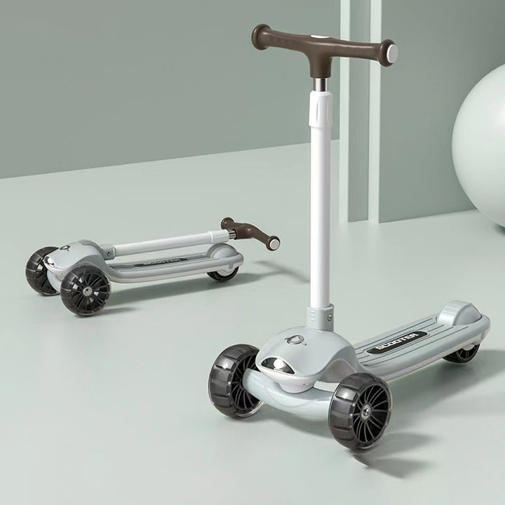 Cool Baby Scooty Adjustment Music Flash Wheel Kids Scooter 3 Wheel Steel Folding Scooty for Children