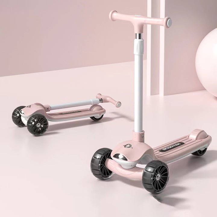 Cool Baby Scooter Adjustment Music Flash Wheel Kids Scooter 3 Wheel Steel Folding Scooter for Children