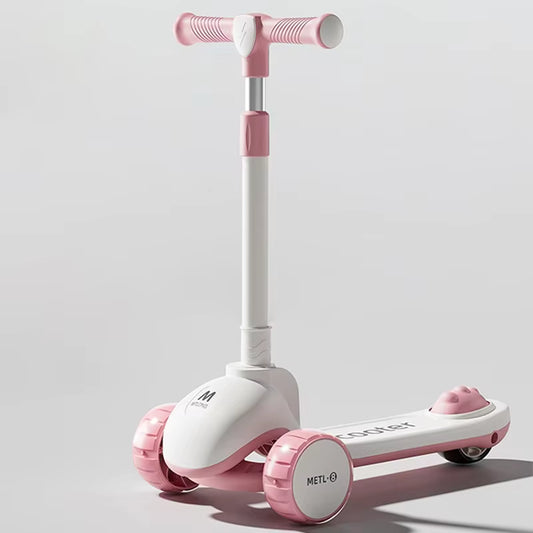 3-in-1 Folding Scooty 1-6 Years Old Sit Ride Lightweight 3 Wheel Safety Brake Boys Girls Kids Scooty Outdoor Play