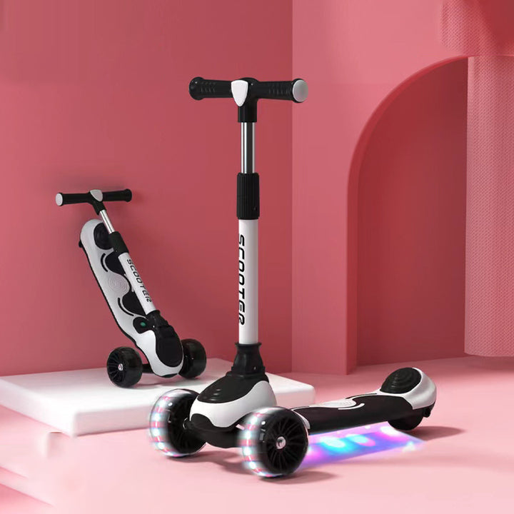 Cool Baby Scooter Adjustment Music Flash Wheel Kids Scooter 3 Wheel Steel Folding Scooter for Children