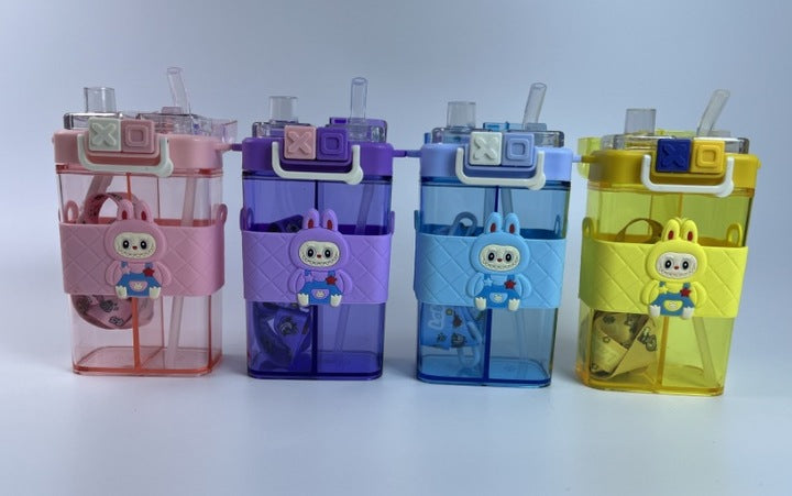 Kids Cartoon Double Compartment Plastic Cup | Tinimini®