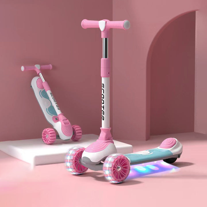 Cool Baby Scooter Adjustment Music Flash Wheel Kids Scooter 3 Wheel Steel Folding Scooter for Children