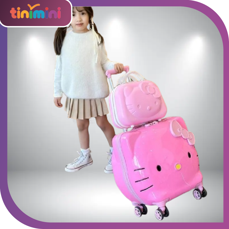 Sweet Hello Kitty Kawaii Anime MINISO Suitcase Cute KT Cat Princess Trolley Case Travel Storage Box Fashion Gifts for Girls