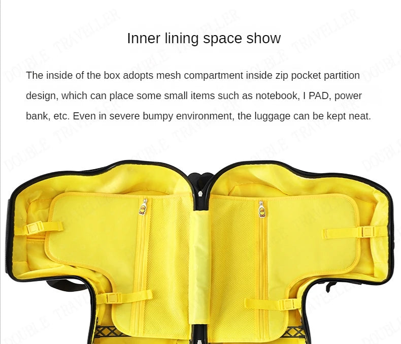 Travel bags for children kids' luggage middle size luggage travel suitcases with wheels Little yellow duck rolling luggage case