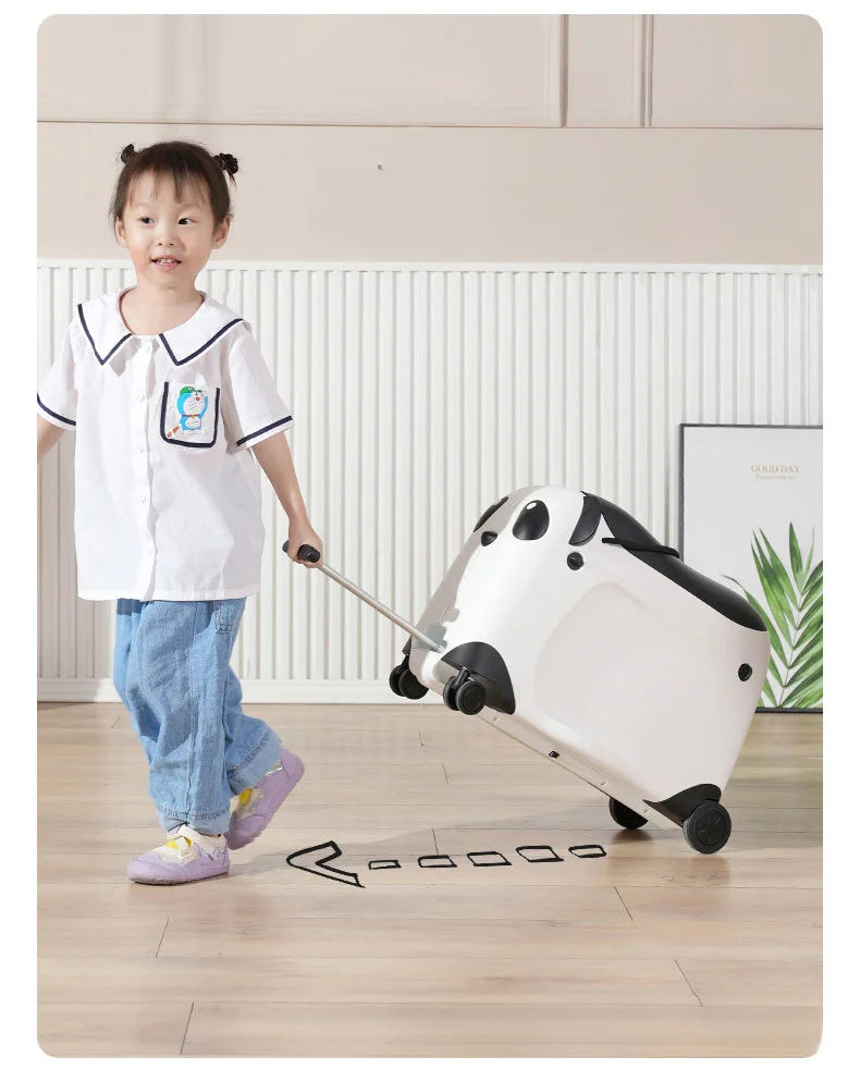 Kids Suitcase with wheels cute Cartoon Panda trolley luggage case Waterproof Travel Bags for Children's Sat and Ridden Suitcase