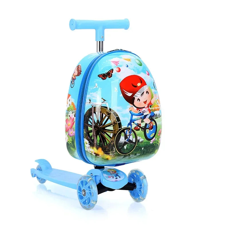Disney travel suitcase on wheels cartoon lovely Children's Trolley Case carry on Scooter rolling luggage bag for girls boys gift