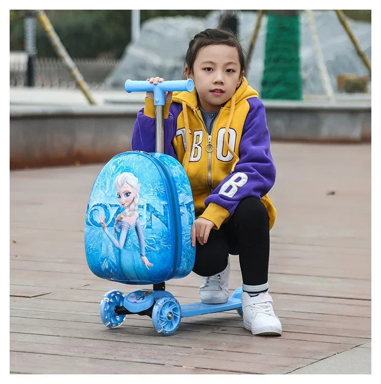 Disney travel suitcase on wheels cartoon lovely Children's Trolley Case carry on Scooter rolling luggage bag for girls boys gift