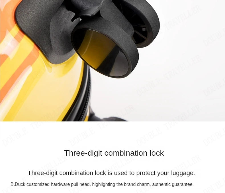 Travel bags for children kids' luggage middle size luggage travel suitcases with wheels Little yellow duck rolling luggage case