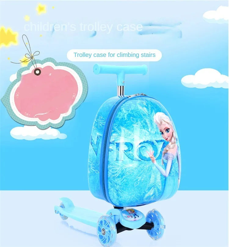 Disney travel suitcase on wheels cartoon lovely Children's Trolley Case carry on Scooter rolling luggage bag for girls boys gift