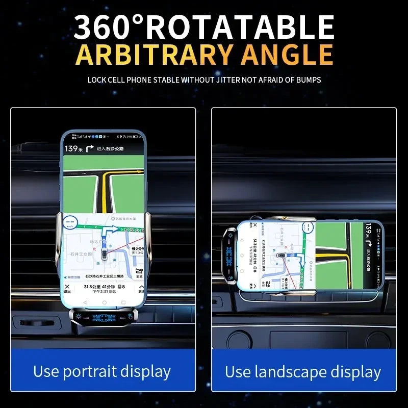 Magnetic Wireless Car Charger & Mount – 15W Fast Charg