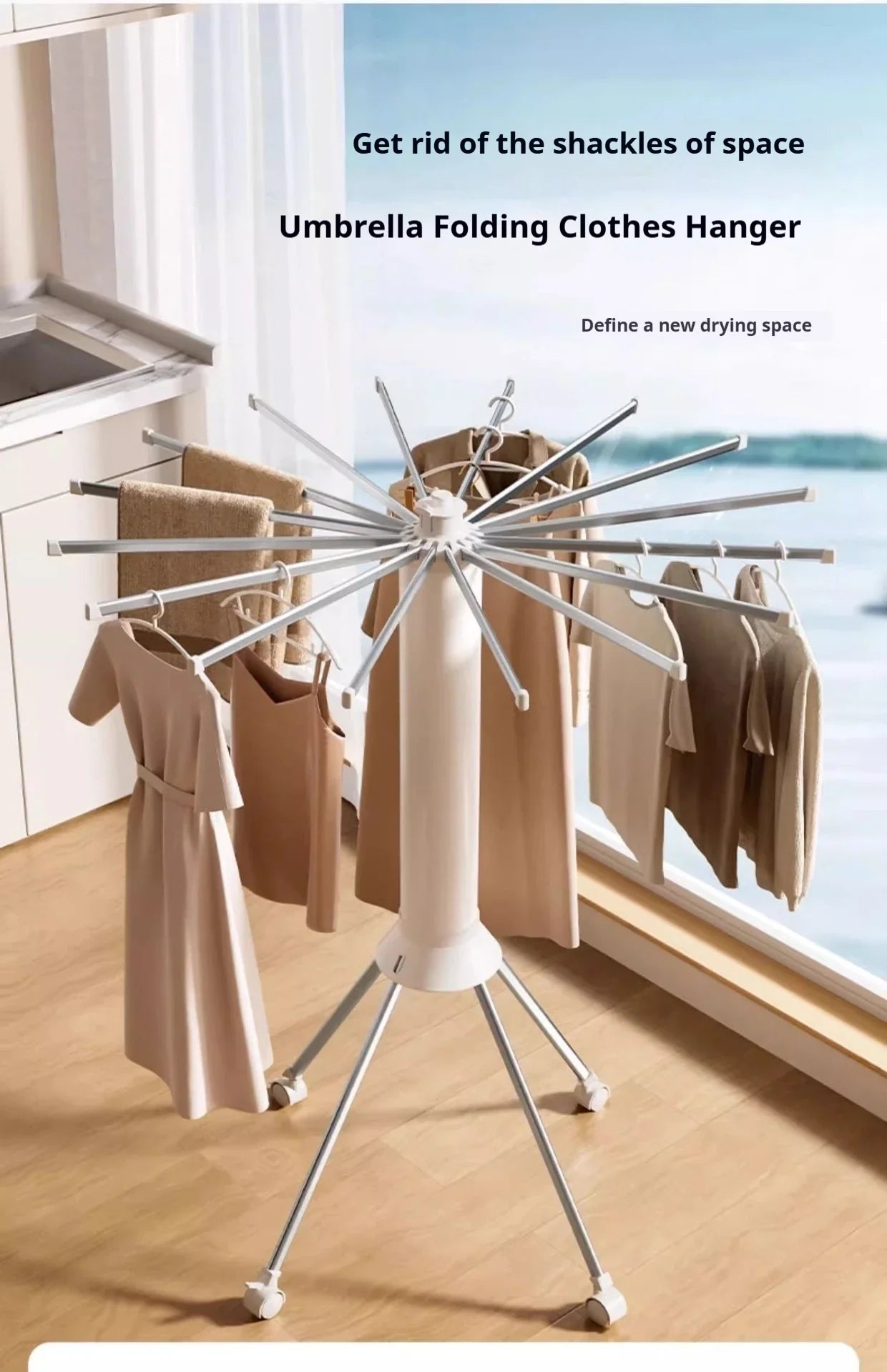 Space-Saving Octopus Clothes Dryer Stand – Foldable, Rotating, Portable