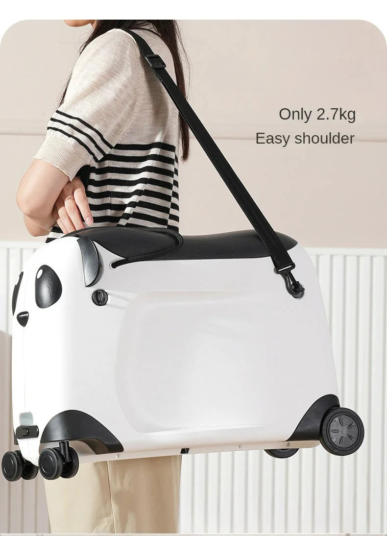 Kids Suitcase with wheels cute Cartoon Panda trolley luggage case Waterproof Travel Bags for Children's Sat and Ridden Suitcase