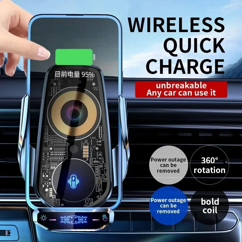 Magnetic Wireless Car Charger & Mount – 15W Fast Charg
