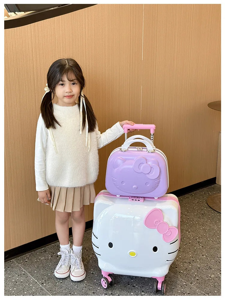 Cute Cartoon Sanrios Hello Kittys Children Portable Trolley Case Suitcase Carry-On Girl Luggage Box Fashion Festival Gift