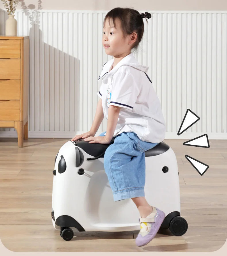 Kids Suitcase with wheels cute Cartoon Panda trolley luggage case Waterproof Travel Bags for Children's Sat and Ridden Suitcase