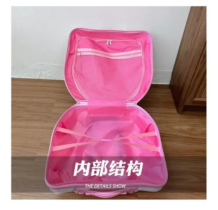 Sweet Hello Kitty Kawaii Anime MINISO Suitcase Cute KT Cat Princess Trolley Case Travel Storage Box Fashion Gifts for Girls