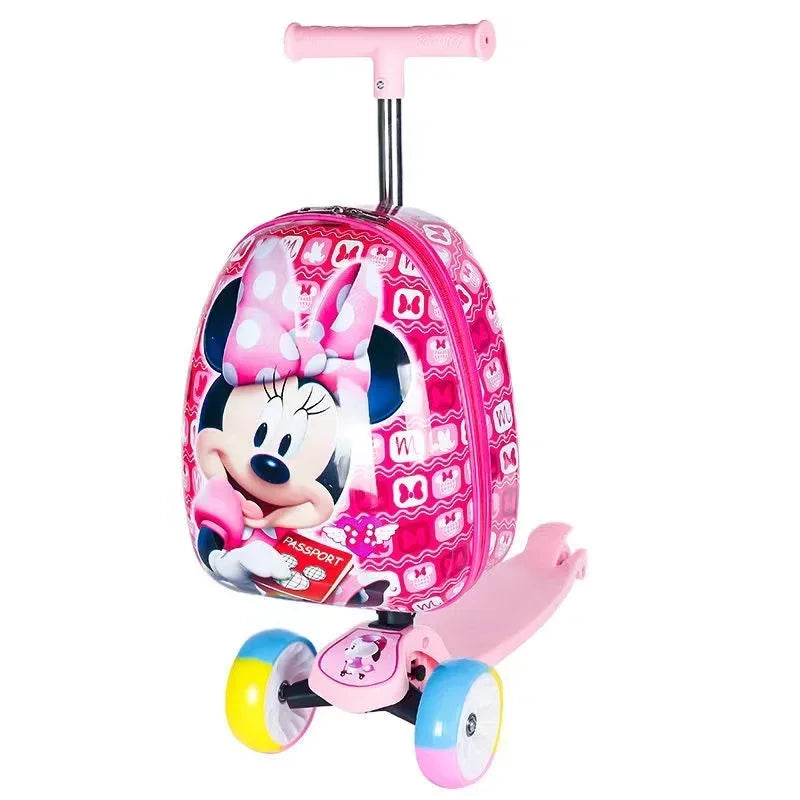 Disney travel suitcase on wheels cartoon lovely Children's Trolley Case carry on Scooter rolling luggage bag for girls boys gift