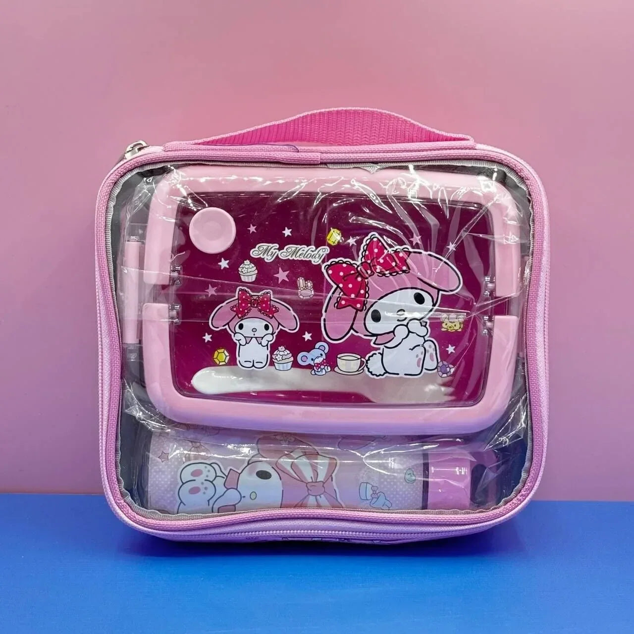 Sanrio Lunch Box Set Anime Hello Kitty Kuromi Split Lunch Box Water Bottle Exquisite Packaging Student Portable Insulation Box