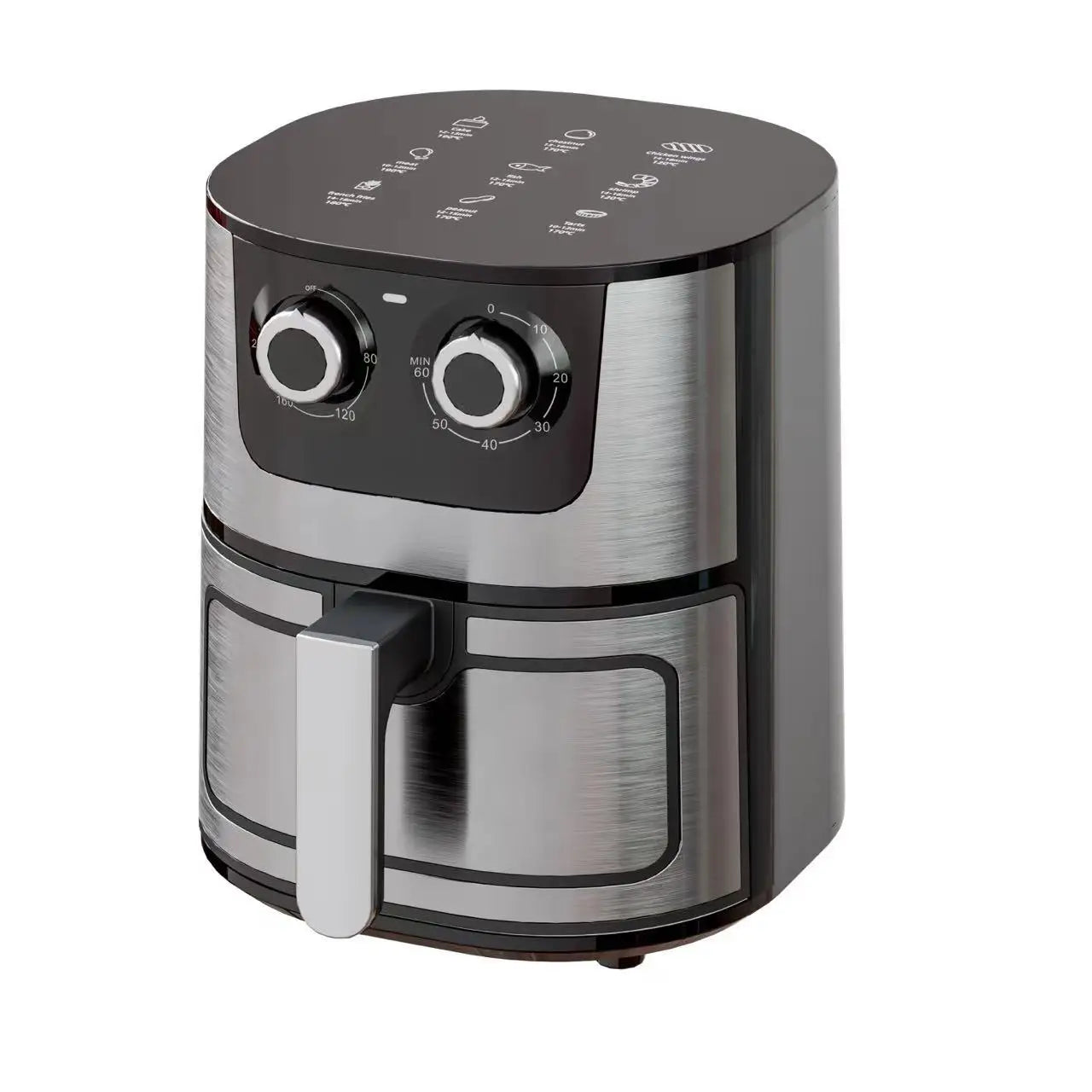 High Quality Large 7 L Stainless Steel Air Fryer with Transparent Viewing Window