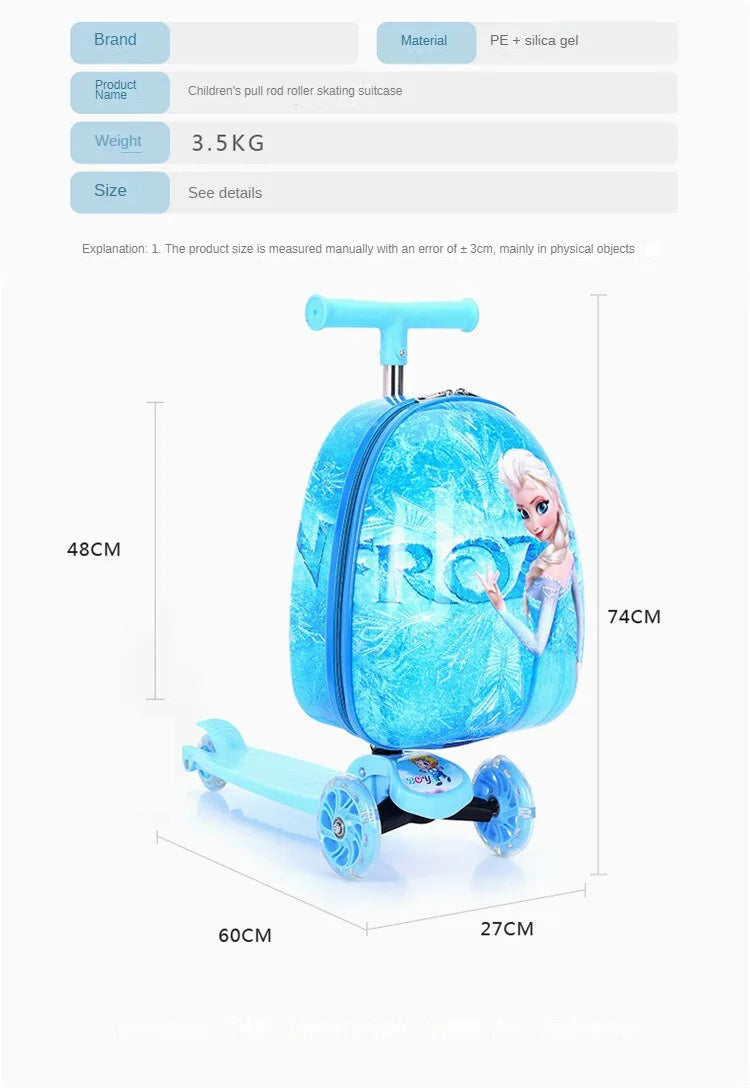 Disney travel suitcase on wheels cartoon lovely Children's Trolley Case carry on Scooter rolling luggage bag for girls boys gift
