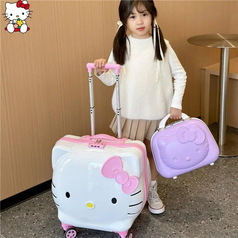 Cute Cartoon Sanrios Hello Kittys Children Portable Trolley Case Suitcase Carry-On Girl Luggage Box Fashion Festival Gift