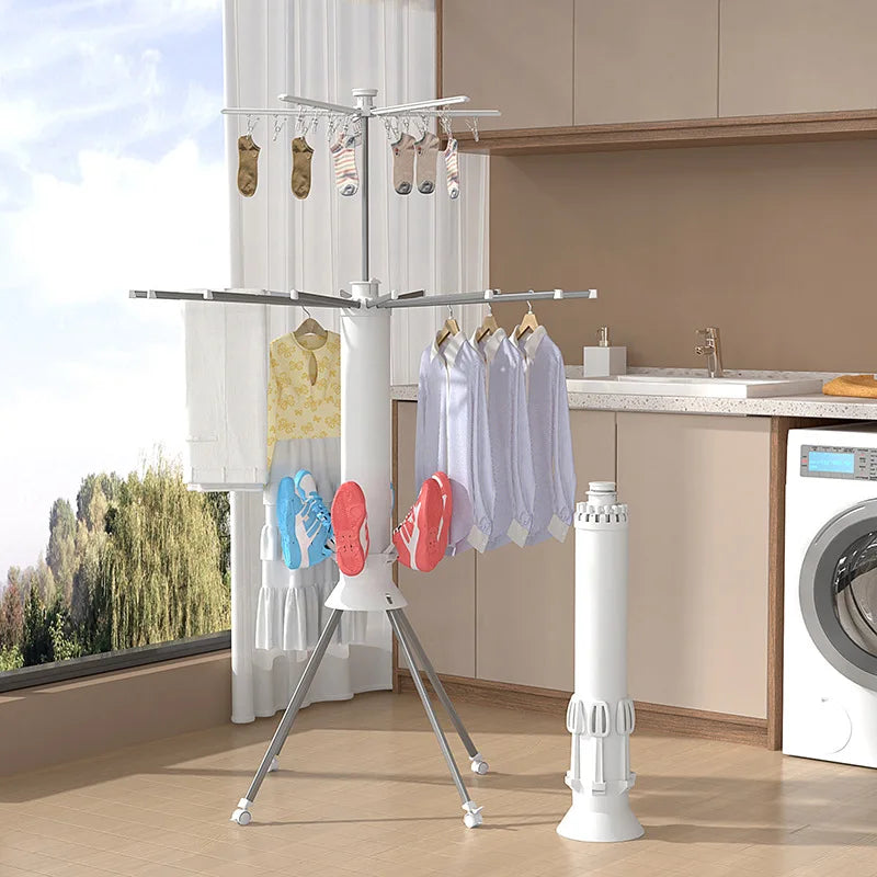 Space-Saving Octopus Clothes Dryer Stand – Foldable, Rotating, Portable