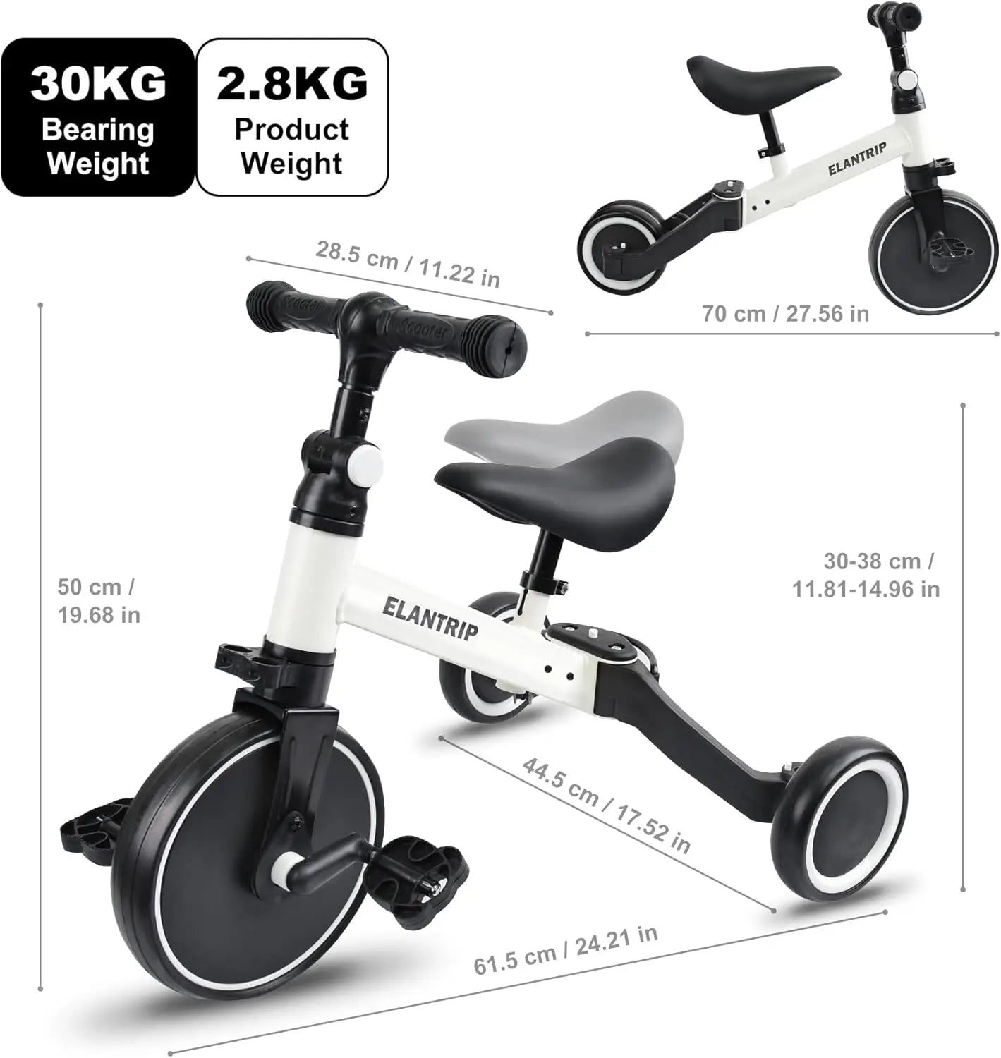 Multipurpose 5-in-1 Toddler Balance Bike & Tricycle | Premium Quality