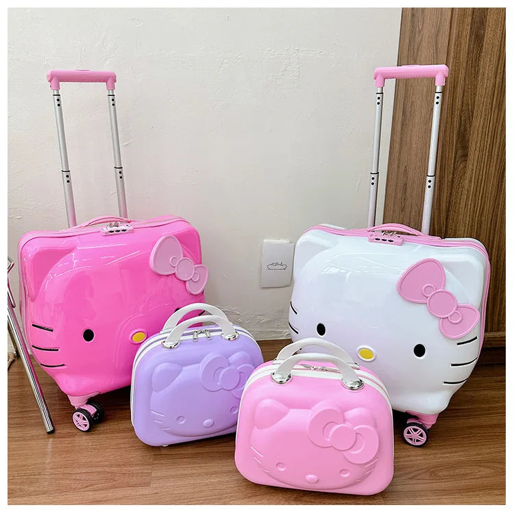 Cute Cartoon Sanrios Hello Kittys Children Portable Trolley Case Suitcase Carry-On Girl Luggage Box Fashion Festival Gift