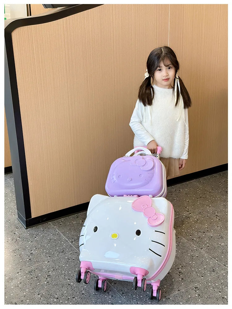 Cute Cartoon Sanrios Hello Kittys Children Portable Trolley Case Suitcase Carry-On Girl Luggage Box Fashion Festival Gift