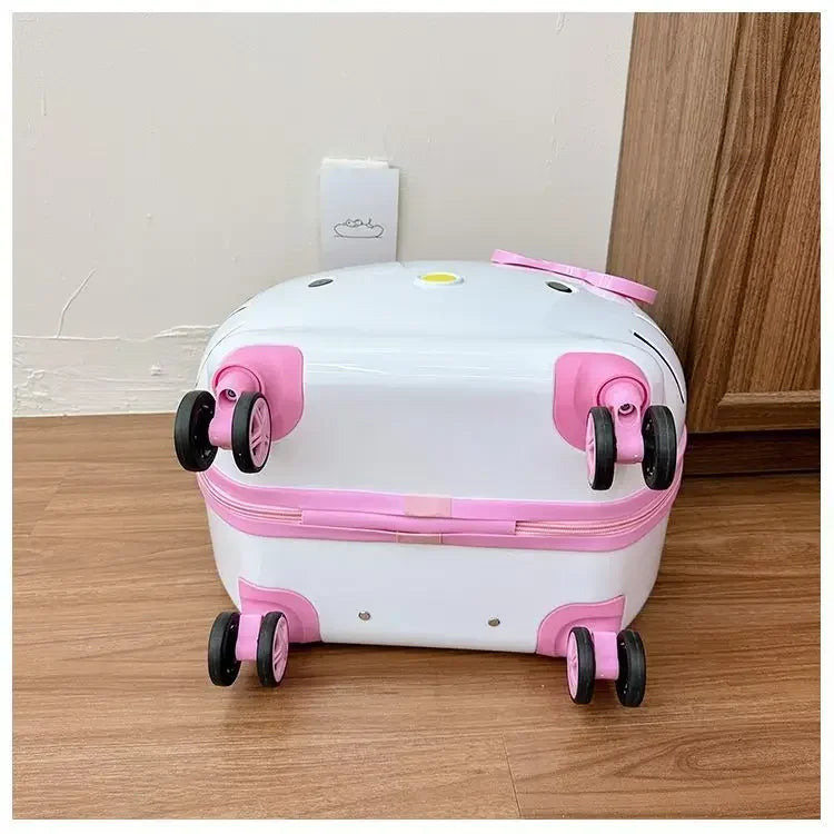 Sweet Hello Kitty Kawaii Anime MINISO Suitcase Cute KT Cat Princess Trolley Case Travel Storage Box Fashion Gifts for Girls