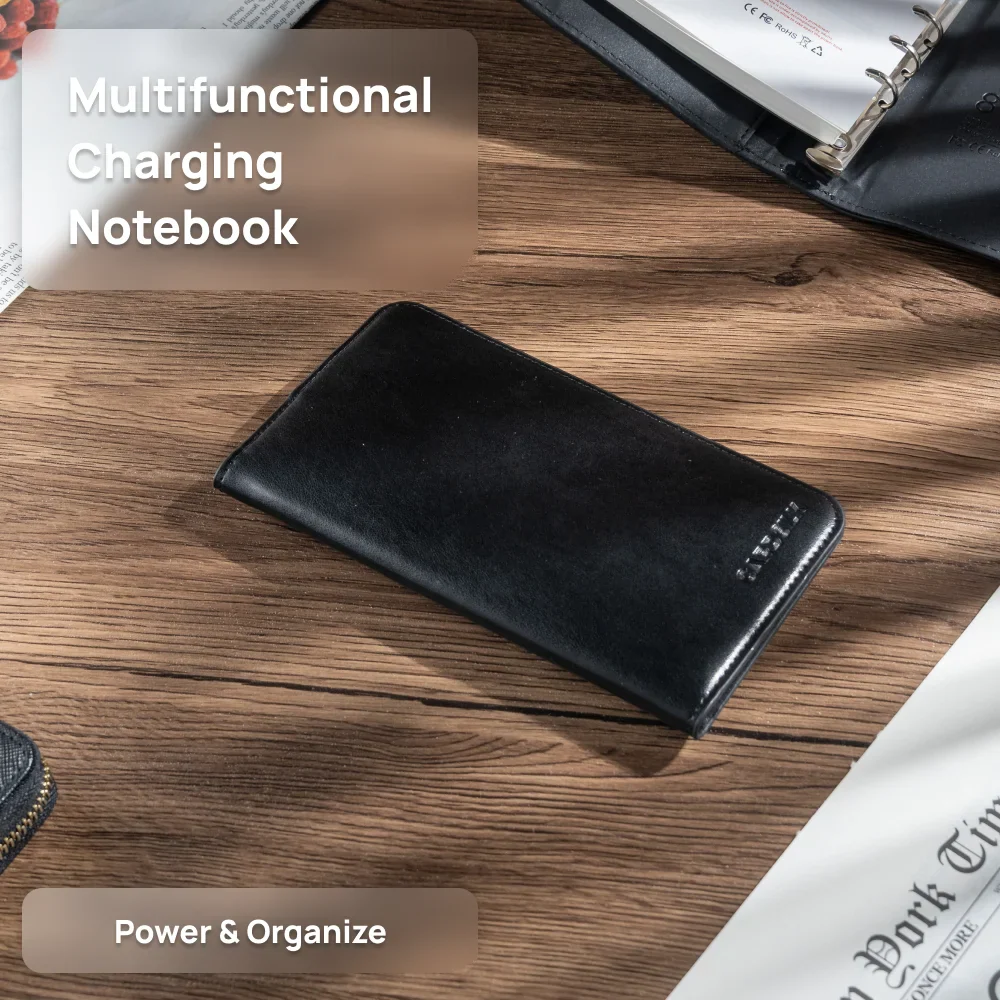 Minimalist Charging Wallet + Phone Pocket – Slim PU Leather