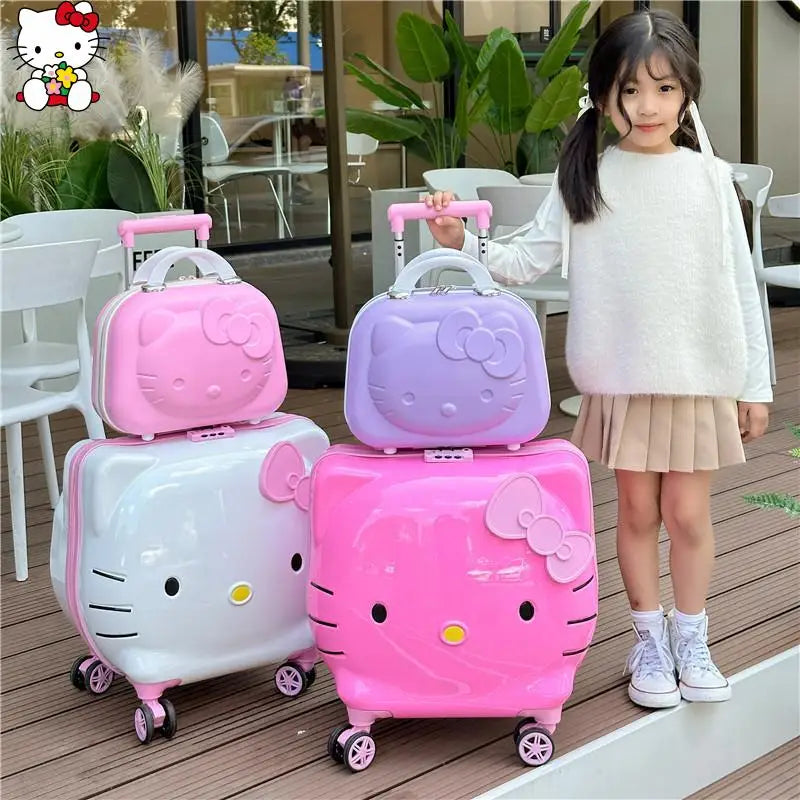 Cute Cartoon Sanrios Hello Kittys Children Portable Trolley Case Suitcase Carry-On Girl Luggage Box Fashion Festival Gift