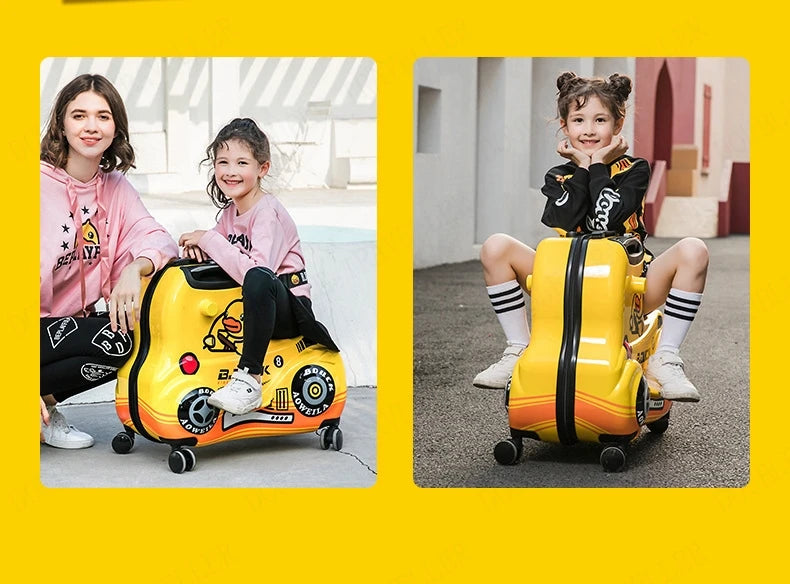 Travel bags for children kids' luggage middle size luggage travel suitcases with wheels Little yellow duck rolling luggage case
