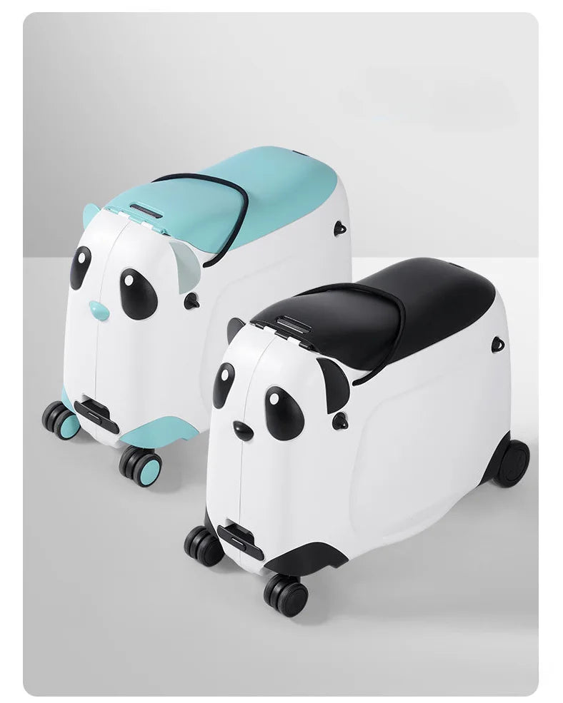 Kids Suitcase with wheels cute Cartoon Panda trolley luggage case Waterproof Travel Bags for Children's Sat and Ridden Suitcase