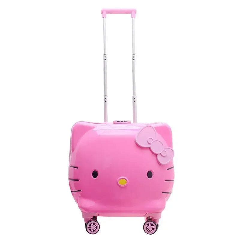 Sweet Hello Kitty Kawaii Anime MINISO Suitcase Cute KT Cat Princess Trolley Case Travel Storage Box Fashion Gifts for Girls