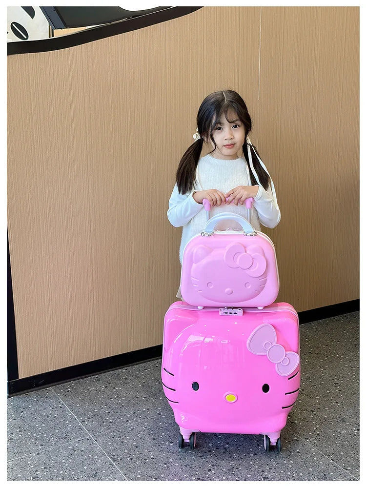 Cute Cartoon Sanrios Hello Kittys Children Portable Trolley Case Suitcase Carry-On Girl Luggage Box Fashion Festival Gift