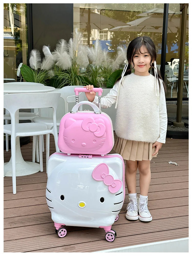 Cute Cartoon Sanrios Hello Kittys Children Portable Trolley Case Suitcase Carry-On Girl Luggage Box Fashion Festival Gift
