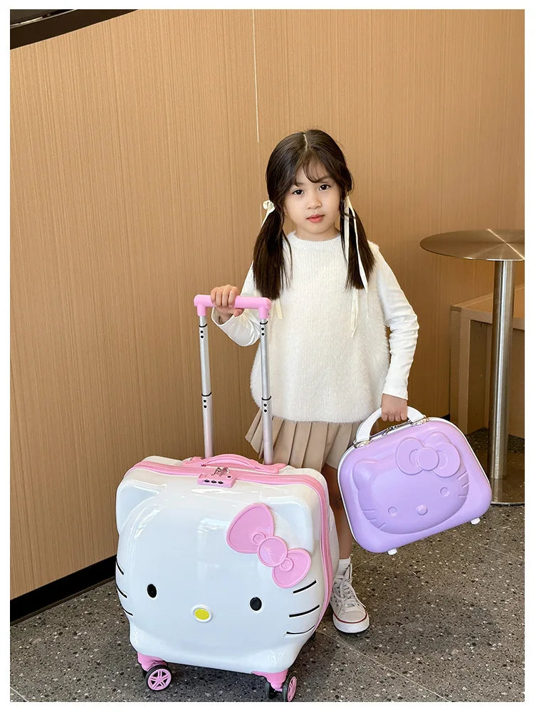 Cute Cartoon Sanrios Hello Kittys Children Portable Trolley Case Suitcase Carry-On Girl Luggage Box Fashion Festival Gift