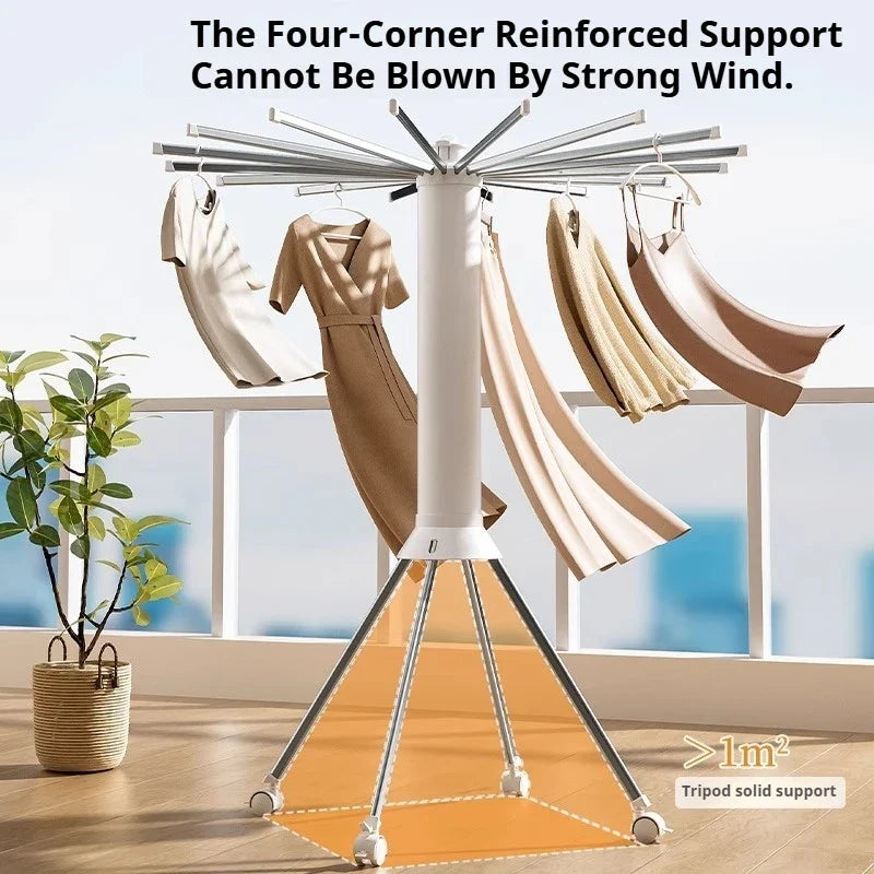 Space-Saving Octopus Clothes Dryer Stand – Foldable, Rotating, Portable