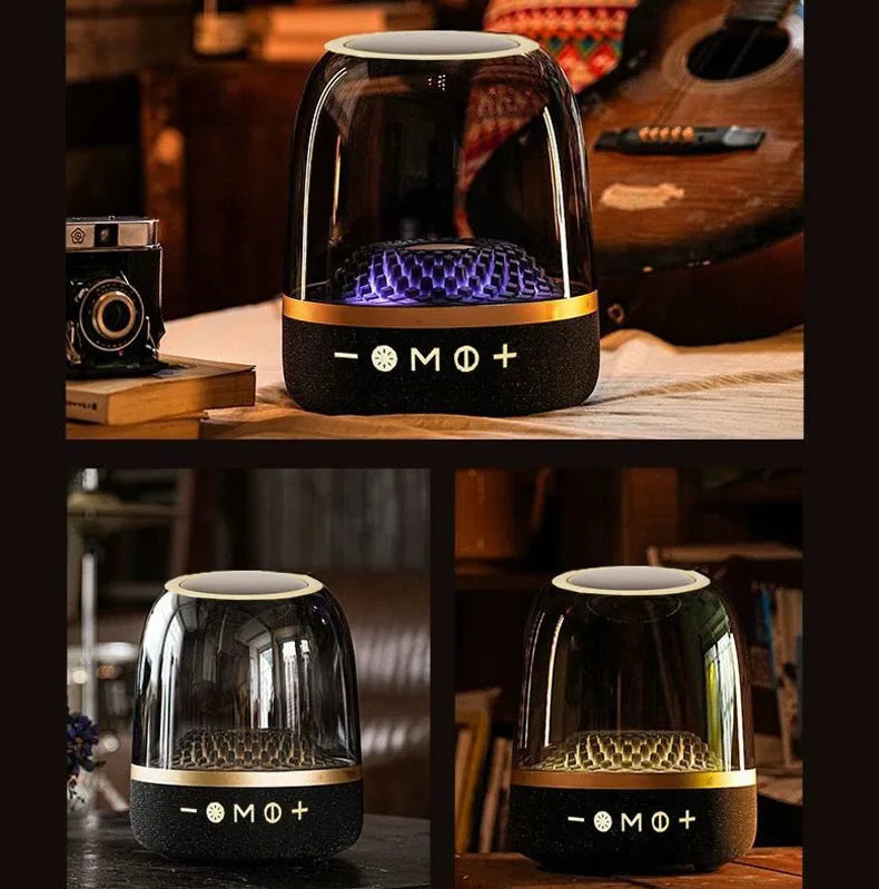 Powerful Transparent RGB Bluetooth Speaker with Subwoofer & Atmosphere Lighting