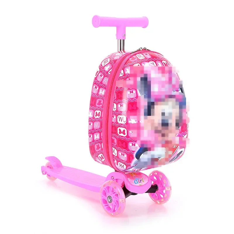 Disney travel suitcase on wheels cartoon lovely Children's Trolley Case carry on Scooter rolling luggage bag for girls boys gift
