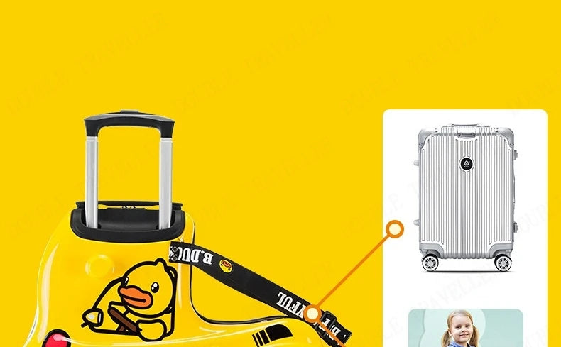 Travel bags for children kids' luggage middle size luggage travel suitcases with wheels Little yellow duck rolling luggage case