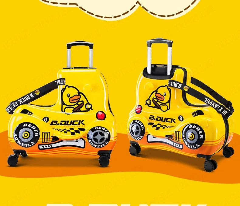 Travel bags for children kids' luggage middle size luggage travel suitcases with wheels Little yellow duck rolling luggage case