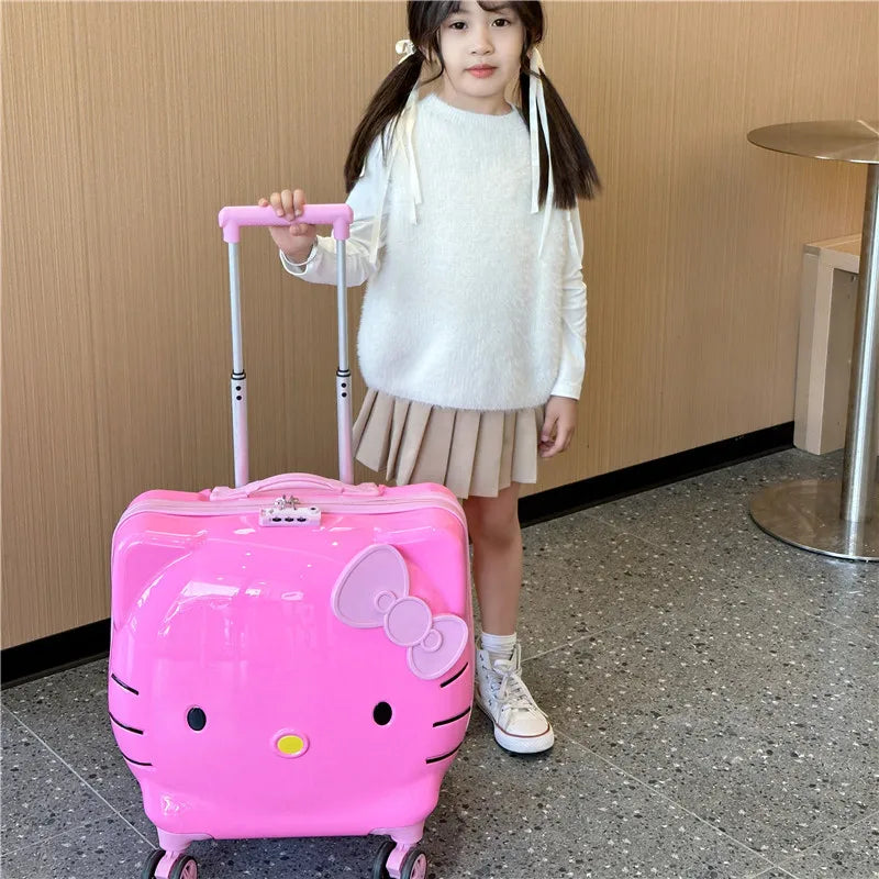 Cute Cartoon Sanrios Hello Kittys Children Portable Trolley Case Suitcase Carry-On Girl Luggage Box Fashion Festival Gift