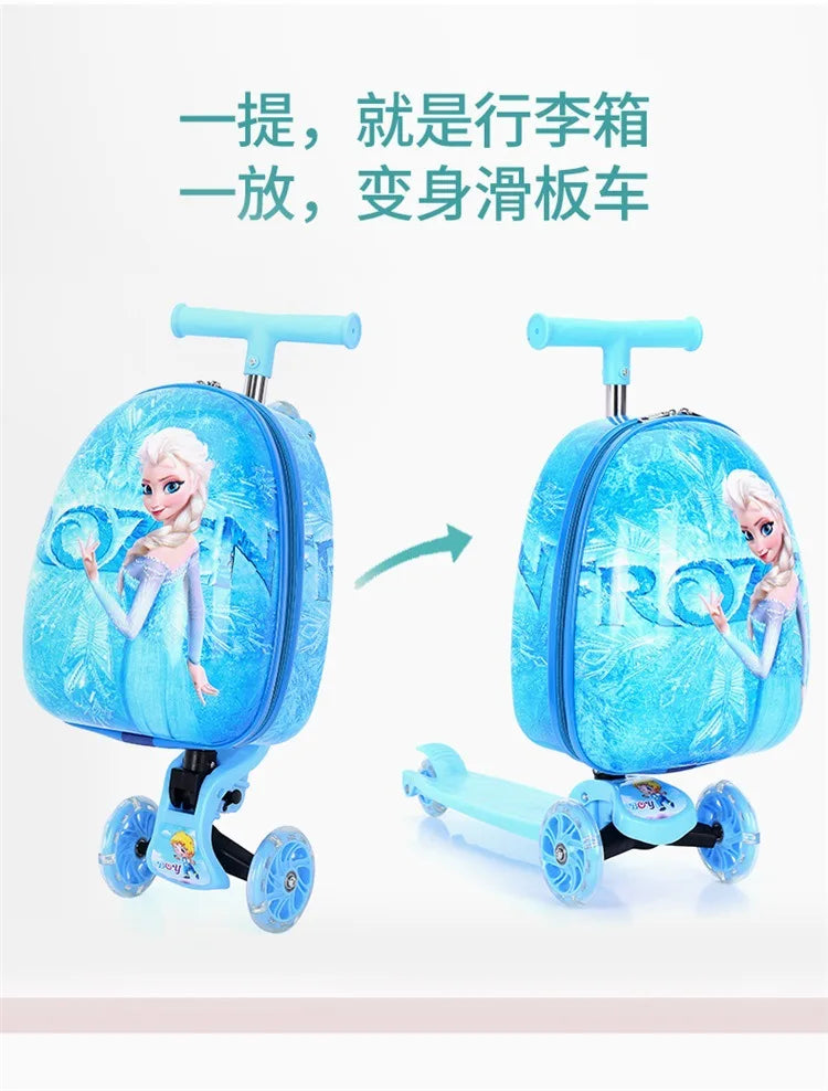 Disney travel suitcase on wheels cartoon lovely Children's Trolley Case carry on Scooter rolling luggage bag for girls boys gift