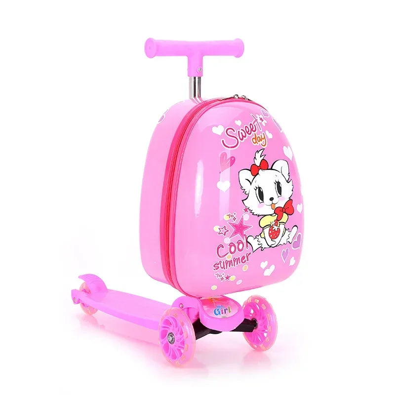Disney travel suitcase on wheels cartoon lovely Children's Trolley Case carry on Scooter rolling luggage bag for girls boys gift