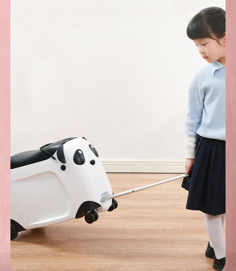 Kids Suitcase with wheels cute Cartoon Panda trolley luggage case Waterproof Travel Bags for Children's Sat and Ridden Suitcase