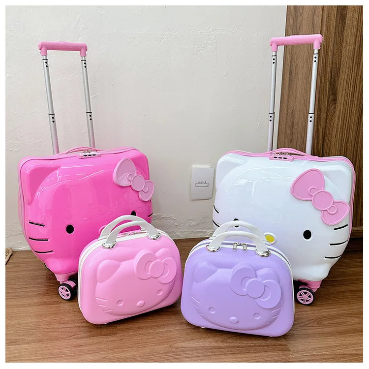 Cute Cartoon Sanrios Hello Kittys Children Portable Trolley Case Suitcase Carry-On Girl Luggage Box Fashion Festival Gift